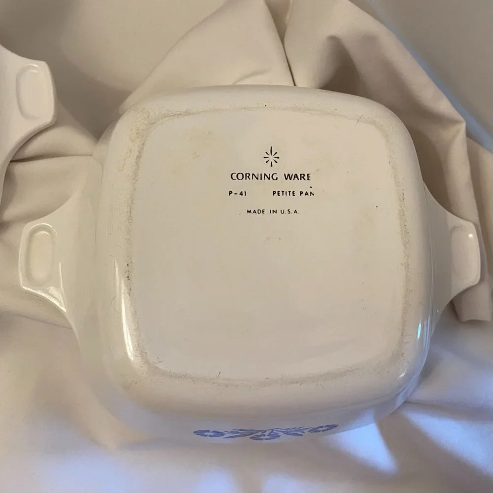 Vintage CorningWare Set of 2 Petite Pans P-41 Blue Cornflower
